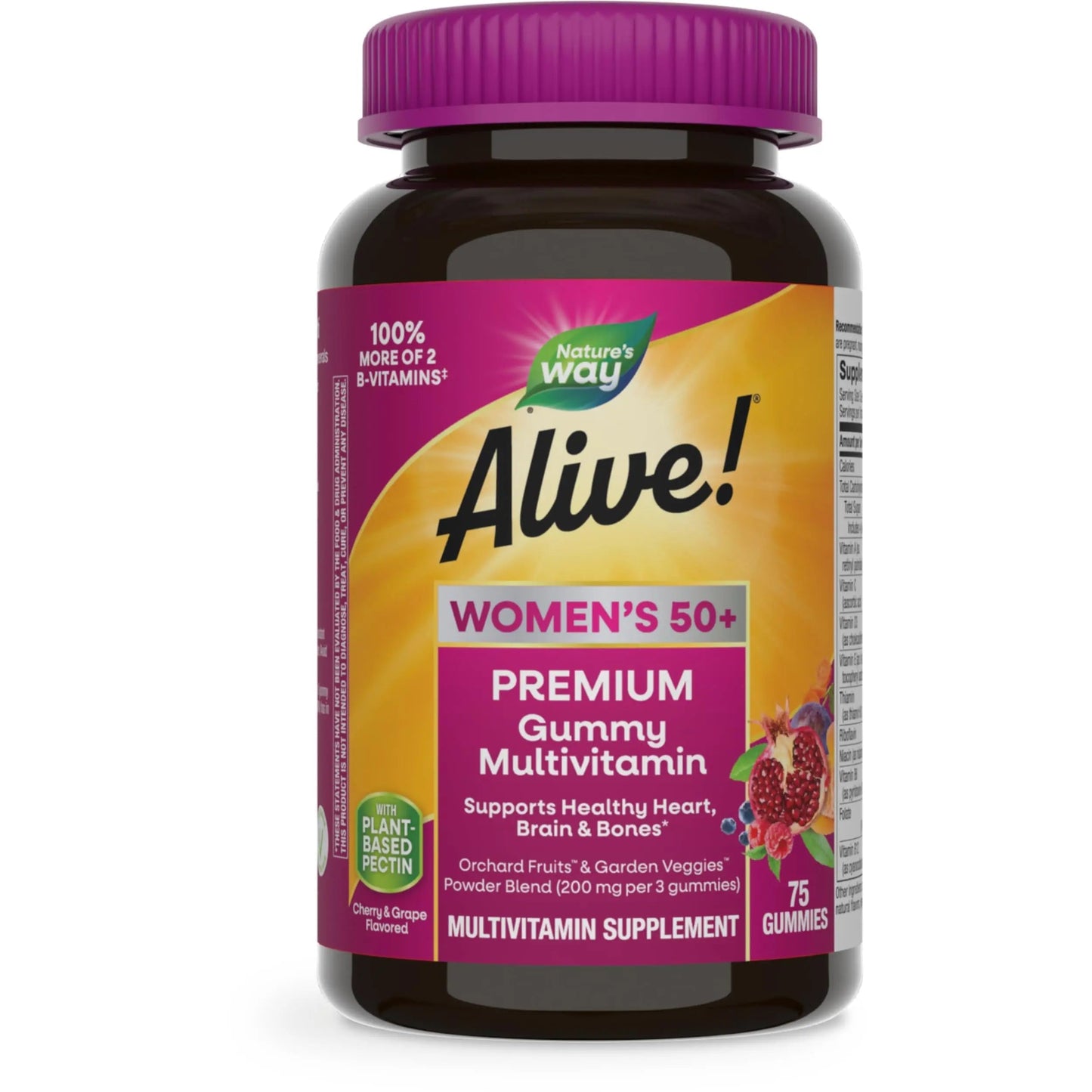 Nature’s Way Alive! Women’s 50+ Premium Gummy Multivitamin, Supports Healthy Heart, Brain & Bones*, B-Vitamins Nature's Way