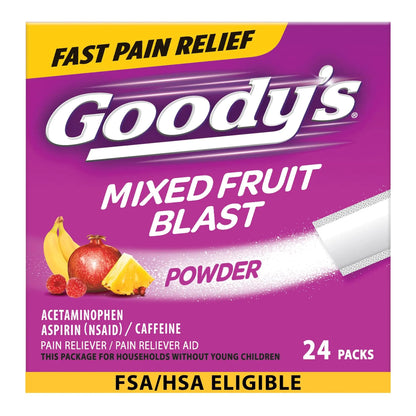 Goody's Pain Relief Powders, Extra Strength Headache Powder Mixed Fruit Blast, 24 ct (Pack of 1) Goody'sBuy Supplements Australia