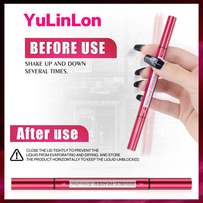YuLinLon Double-Headed Brow Pen, Ultra-Precise Hair-Like Strokes, Long-Lasting Waterproof Makeup, Available in 5 Natural Shades (3#Dark Brown) YulinlonBuy Supplements Australia