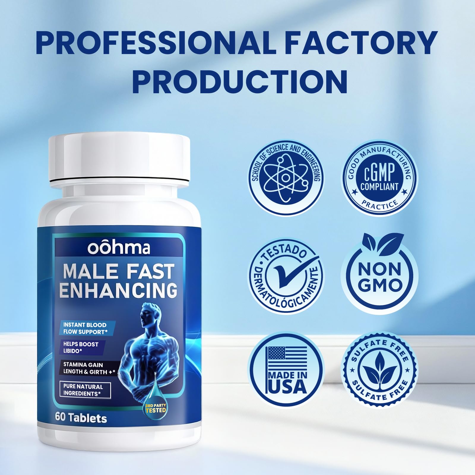 Oohma New Male Enhancing Supplement, Designed to be Fast Acting for Blood Flow to Gain Length & Girth + Stamina, Maca, Epimedium, and Other Natural Ingredients, 3rd Party Tested Supplement 60 Tablets Oohma buy supplements Au