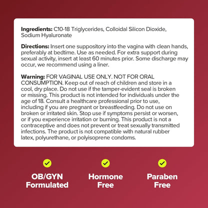 URO Vaginal Moisture Hyaluronic Acid Suppository for Easier Intimacy– 10 Ct