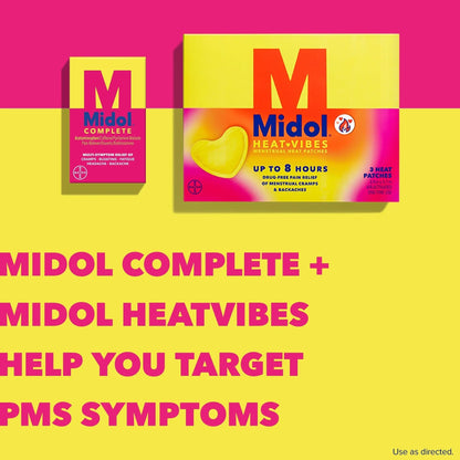 Midol Complete Menstrual Pain Relief Caplets with Acetaminophen for Period Cramps, and Menstrual Symptom Relief - 40 Count (Pack of 3) (Packaging May Vary) MidolBuy Supplements Australia