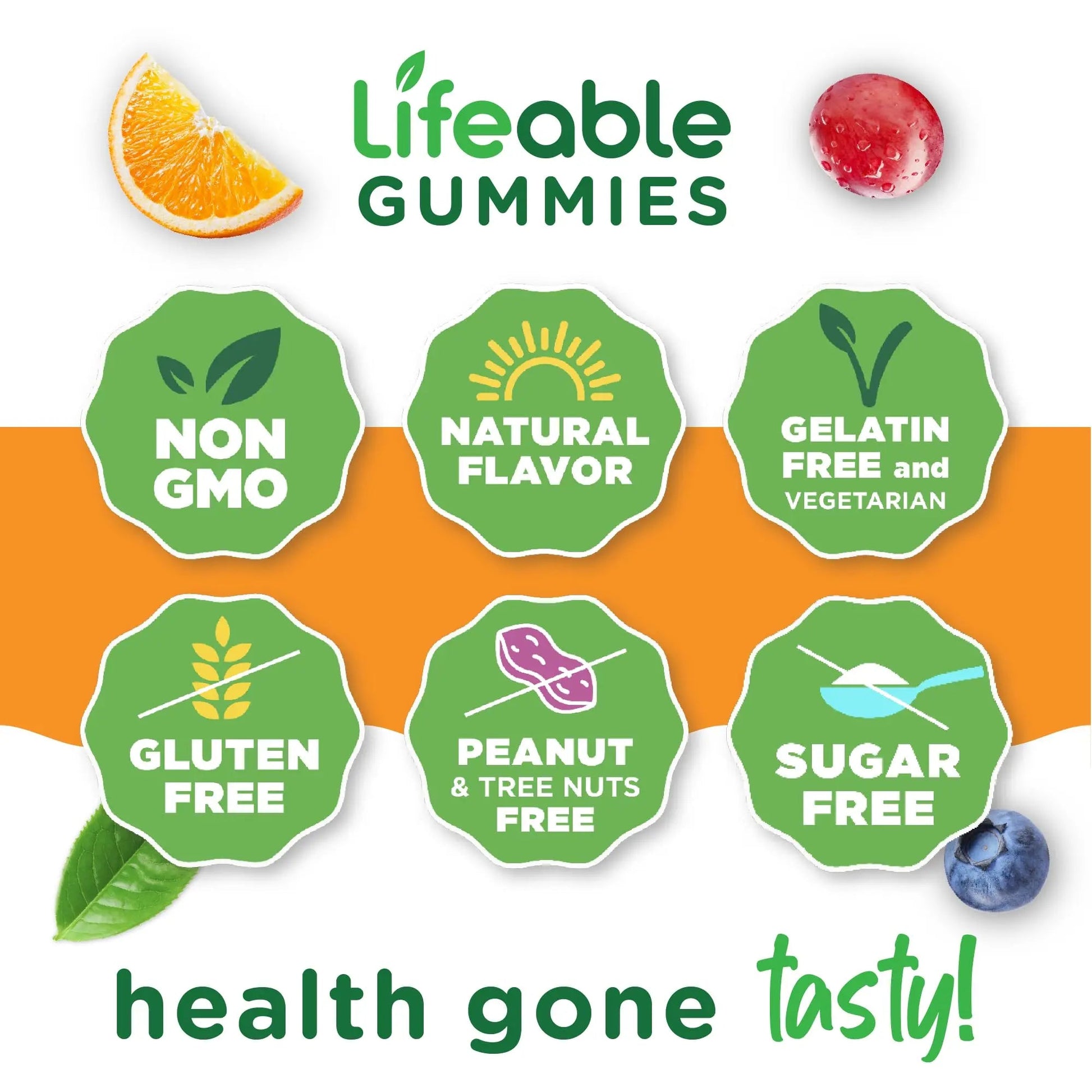 Lifeable Sugar Free Multivitamin Gummies | with Iron Vitamin A, C, D, E, Niacin, B6, Folate, B12, Biotin, Pantothenic Acid, Zinc | Lifeable