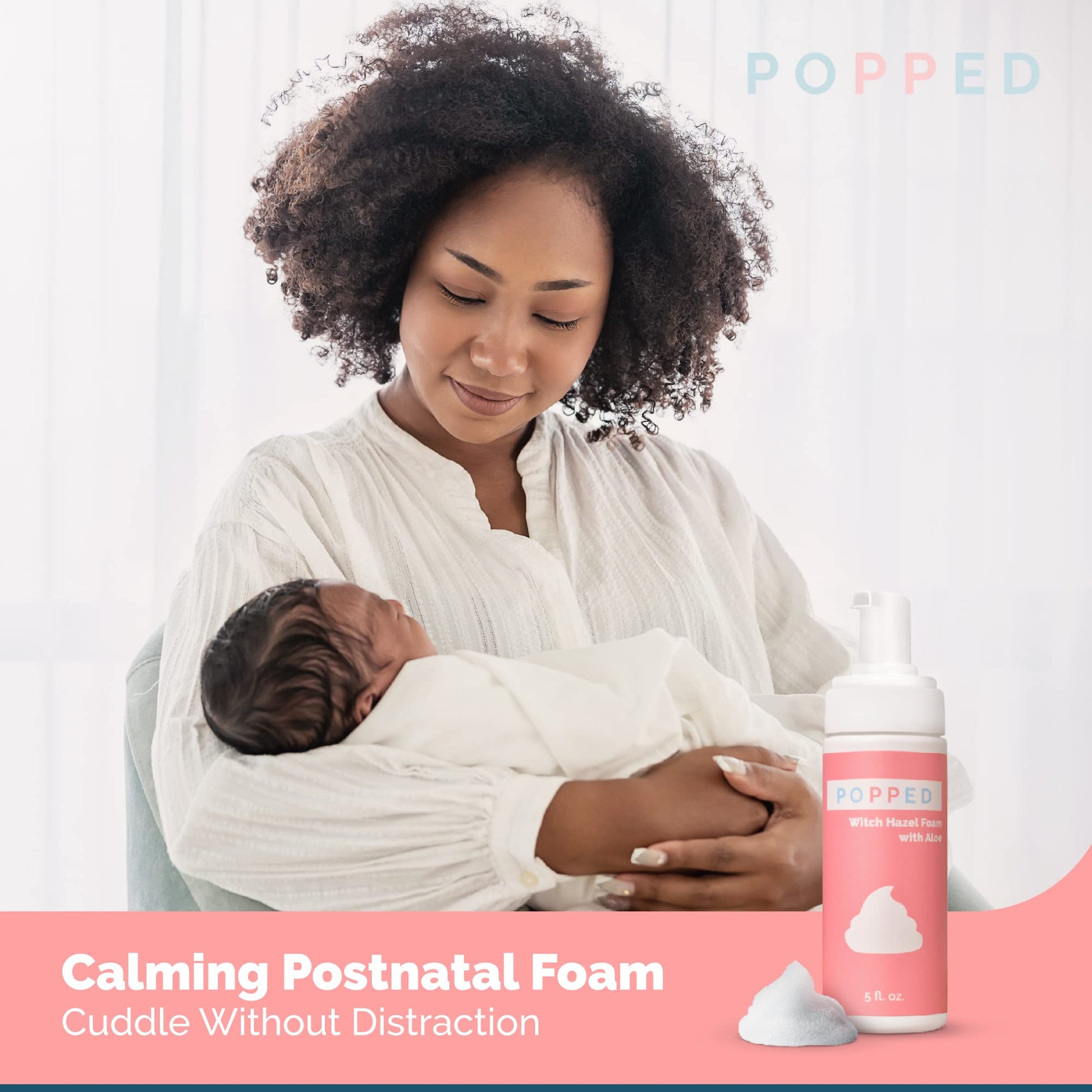 POPPED Witch Hazel Foam with Aloe (5 fl oz) | Perineal Healing Foam for Postpartum Care | Relieves Pain, Hemorrhoids, and Swelling After Birth | Postpartum Essential POPPEDBuy Supplements Australia