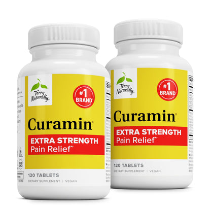 Terry Naturally Curamin Extra Strength - Curcumin & Boswellia for Healthy Circulation Support - Turmeric Supplement to Aid Joints, Muscle Health & Endorphin Production - 120 Tablets (Pack of 2) Terry NaturallyBuy Supplements Australia