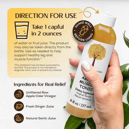 Caleb Treeze Old Amish Muscle Tonic 8 fl oz, Leg & Foot Cramps Relief, Restless Legs, Muscle Cramps & Spasm Relief - Pack of 6 Caleb TreezeBuy Supplements Australia