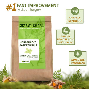 Miw Piw Sitz Bath Salts for Hemorrhoids 15.6 Oz- Soothing Relieving Bleeding Shrinking Internal External Treatment +20 Natural Herbs, Epsom Salt - Suppositories Remedy Postpartum Fissure Miw PiwBuy Supplements Australia