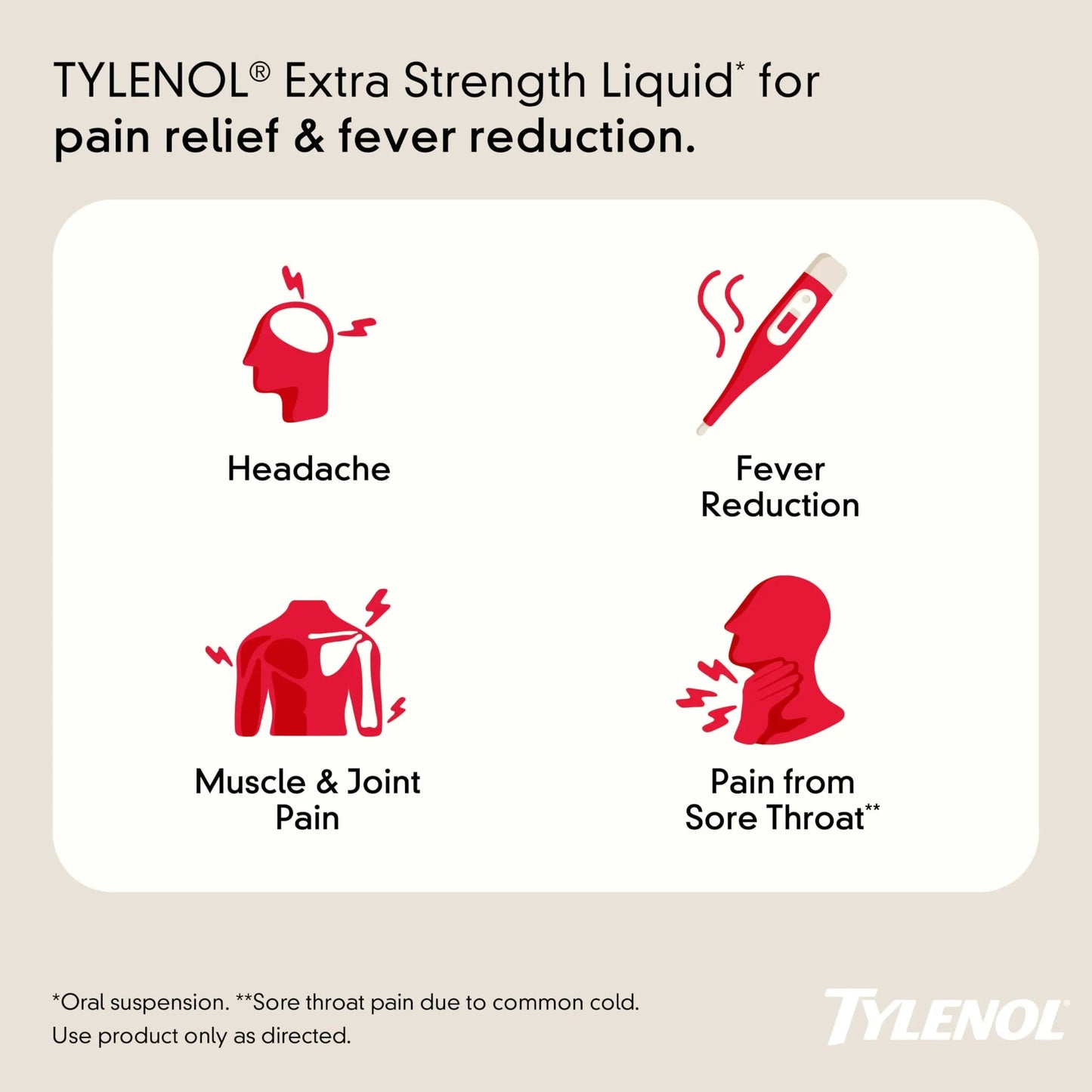 Tylenol Adult Liquid Pain Reliever and Fever Reducer, Extra Strength Liquid Acetaminophen for Fast Pain Relief for Headaches & Other Minor Pain, Cherry Flavor, Dye & Alcohol Free, 8 fl. oz TylenolBuy Supplements Australia