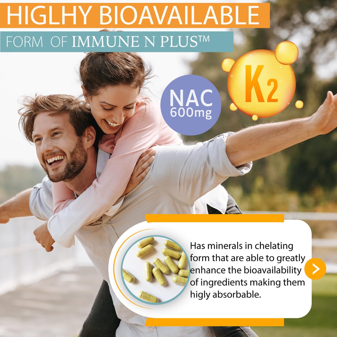(90 Capsules), NAC 600mg, Quercetin 1,000mg, Vitamin C 500mg, Zinc 50mg, Vitamin D3 5,000iu, Selenium, Copper, Acerola, Ginger, Rutin, Citrus Bioflavonoids, Rose Hips, Echinacea, Immune N Plus 15 in 1 KAPPA NUTRITION buy supplements Au