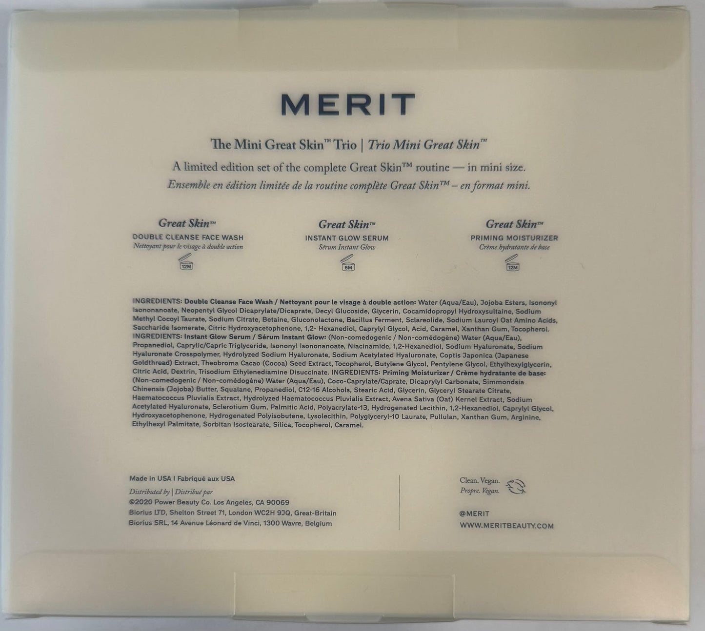MERIT The Mini Great Skin Trio – Limited Edition Skincare Set with Double Cleanse Face Wash (15 ml), Instant Glow Serum (15 ml), and Priming Moisturizer (50 ml) MeritBuy Supplements Australia