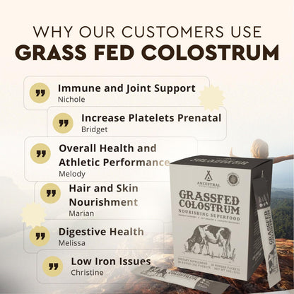 Ancestral Supplements Colostrum Sticks Bundle & Frother Wand – Grass Fed, Pasture Raised Organ Blend with Bioactive Colostrum, Rechargeable Electric Frother Wand (Double Whisk, Stainless Steel)