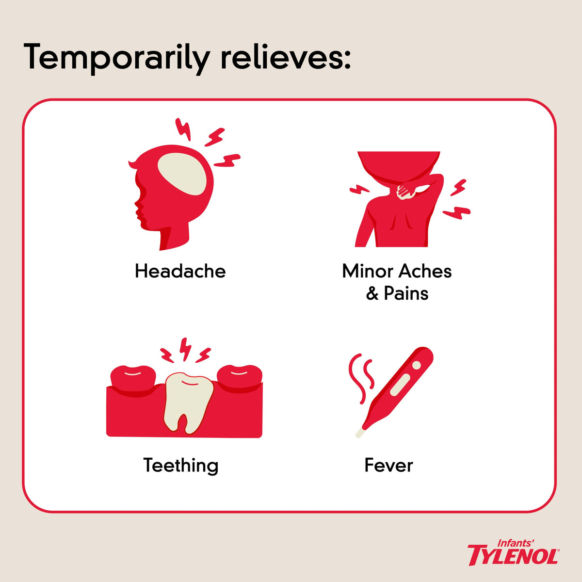 Infants' Tylenol Liquid Pain Reliever and Fever Reducer Medicine, Acetaminophen Oral Suspension for Sore Throat, Headache & Teething, Kids Fever Reducer; Dye-Free Cherry Flavor, 2 fl oz, Pack of 1 Tylenol buy supplements Au