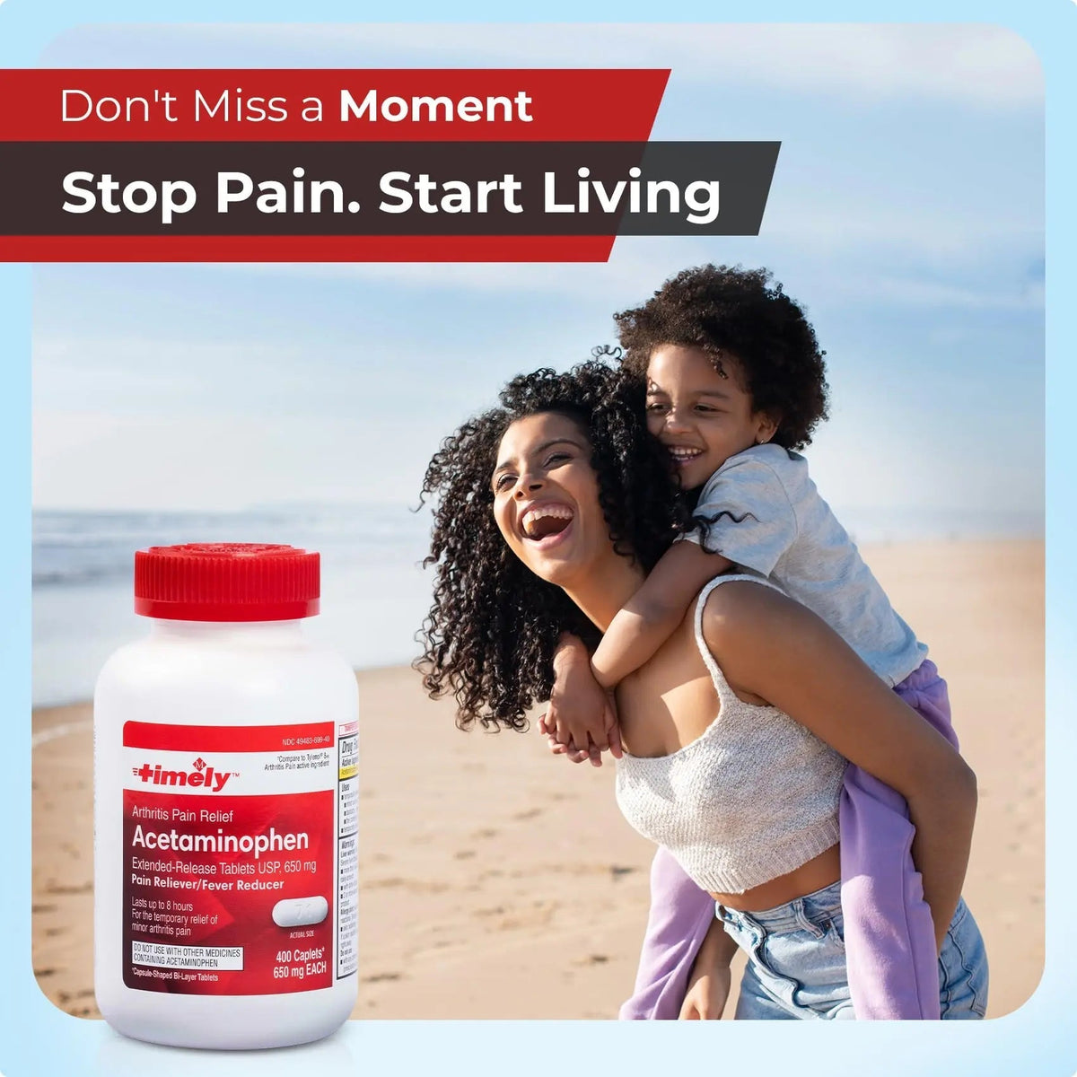TIME-Cap Labs 400 Caplets Extended Release Acetaminophen 650mg - Pain Reliever & Fever Reducer for Adults, Helps with Headaches, Backaches, Muscle Pain, Toothaches, Arthritis & Menstrual Cramps TIME-CAP LABS, INC.Buy Supplements Australia