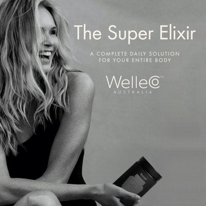 WelleCo The Super Elixir, Daily Greens Powder with Probiotics, Superfoods & Whole Foods, Unflavored Drink Mix for Gut Health, Immunity, Energy, Skin & Hair, 10.5oz Jar WelleCo buy supplements Au