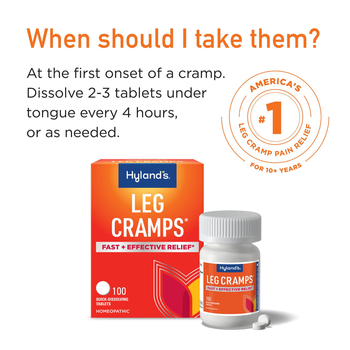 Hyland's Leg Cramps, Relief of Leg, Calf, Charley Horses, and Foot Cramps, 100 Quick-Dissolving Tablets Hyland'sBuy Supplements Australia