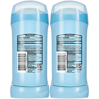 Suave Antiperspirant Deodorant for Women, Fresh & Powder Variety 2-Pack – Anti-Staining Invisible Solid Sticks, Talc-Free, 2.6 Oz Ea