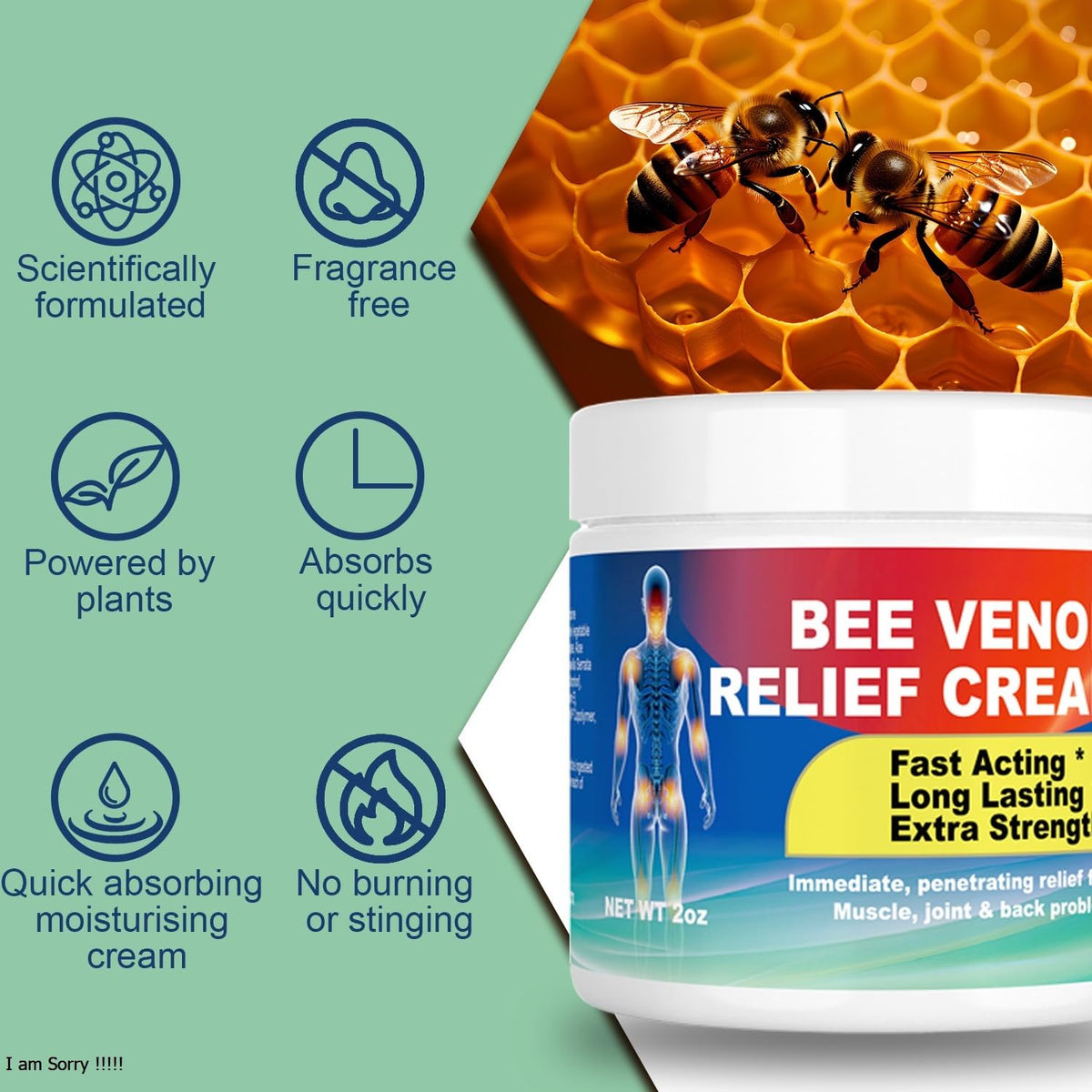 DUBOONAIO Bee Venom Joint Muscle Bone Cream, High Strength Fast Acting, Help for Back, Neck, Hand, Feet, Knee, Muscle, Shoulder, Wrist, Elbow, Hip, Nerve, Ankle, Foot Discomfort DUBOONAIOBuy Supplements Australia