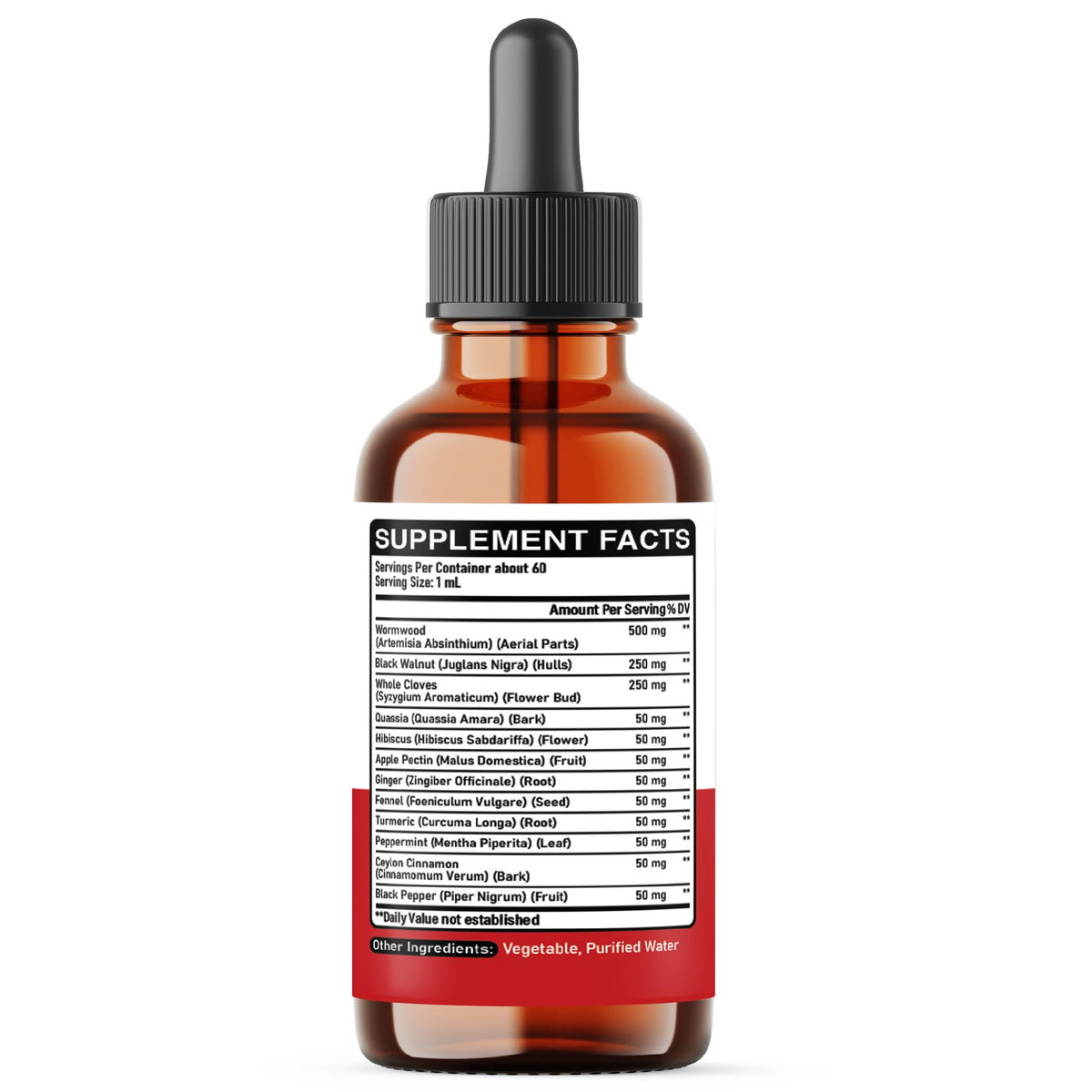 DEDICAD 12in1 Wormwood Liquid Drops Added Black Walnut, Whole Cloves and 9 More Herbs - 2 Fl Oz - 60 Days Supply - Mint Flavor DEDICAD buy supplements Au