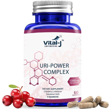 4-IN-1 URI POWER COMPLEX 1350mg - D Mannose, Cranberry, Hibiscus, and Dandelion Herb - Naturally Cleanse the Bladder and Urinary Tract 60 capsules – Specialized Approach for UTI Avoidance