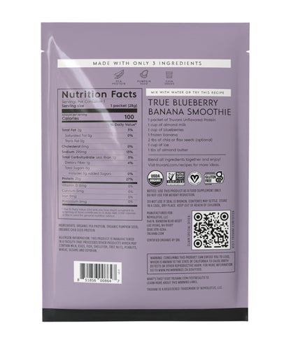 Truvani Organic Plant Based Protein Powder | Vanilla | 1 Serving | Vegan | 20g Pea Protein | Keto | Gluten & Dairy Free | Low Carb | No Added Sugar