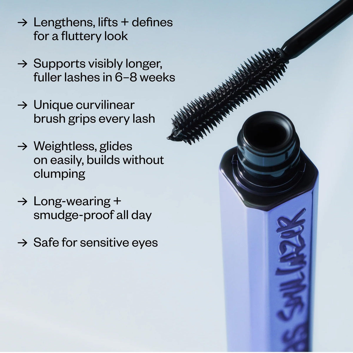 Kosas Soulgazer Lengthening + Lifting Peptide Mascara – Smudge-Proof, Clump-Free Mascara + Lash Serum 2-in-1 for Long, Defined Lashes – Curvilinear Molded Brush, Vegan, Sensitive-Eye Safe KosasBuy Supplements Australia