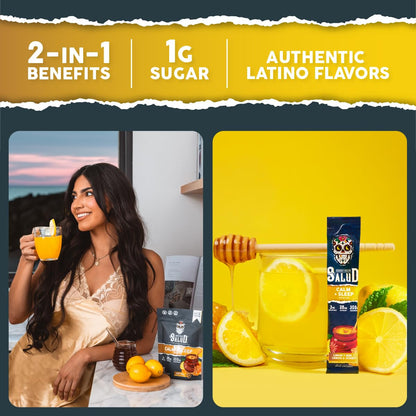 Salud 2-in-1 Sleep Aid + Calm Drink Mix, Punch | Melatonin, Magnesium, Saffron Extract, L-Theanine, Non-GMO, Gluten Free, Vegan, Low Calorie, 1g of Sugar (15 Servings)