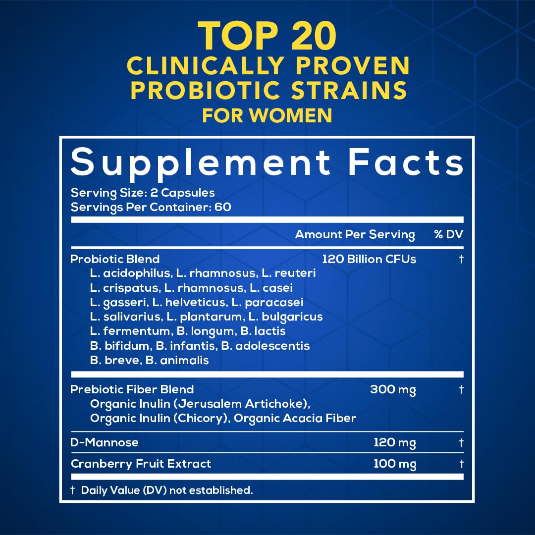 MOM NUTRIX Probiotic for Women - Vaginal, Gut, UT, pH Balance, Feminine & Digestive Health - Prebiotics with Probiotics, Cranberry, D-mannose - Bifidobacterium and Lactobacillus - 120 Capsules MOM NUTRIX buy supplements Au