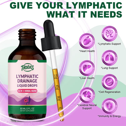 TIKOLUES Lymphatic Drainage Drops | Organic Lymphatic Cleanse Immune Support Supplement | Lymphatic Support with Echinacea & Elderberry | Herbal Blend | Non-GMO | 2 Fl Oz TIKOLUES buy supplements Au
