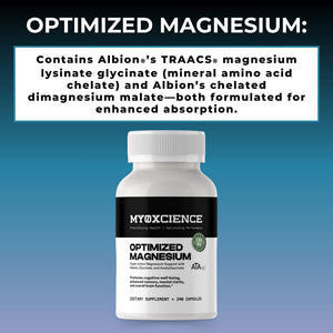 MYOXCIENCE Optimized Magnesium Glycinate + Magnesium Taurate (as ATAmag®) for High Brain Bioavailability to Support Stress Relief and Sleep | 80 Servings MYOXCIENCE buy supplements Au