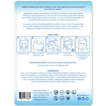 Ebanel Bundle of 15-Pack Collagen Face Mask, and Charcoal Peel Off Face Mask