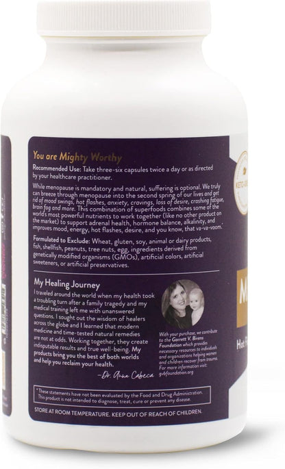 Menopause Support Capsules by Dr. Anna Cabeca – Plant-Based Supplement with Maca, Ashwagandha, and Adaptogens for Mood, Energy & Hormone Balance – 180 Capsules