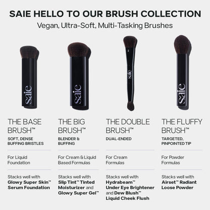 Saie Sun Melt Duo - The Big Brush - Soft, Multi-Use Liquid + Cream Makeup Brush With Synthetic Bristles Bundled With Sun Melt Bronzer in Tan Bronze - Buildable Cream Contour with Velvet Finish (1 oz) SaieBuy Supplements Australia