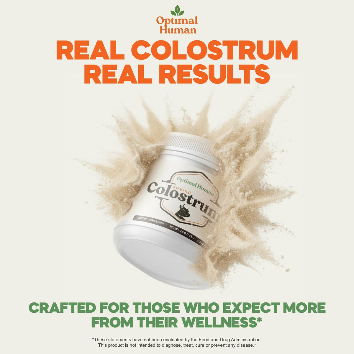 O H Optimal Human Bovine Colostrum Powder with Marshmallow Root – Gut & Immune Support Colostrum Supplement Capsules with IgG & Protein – Non-GMO, GMP Certified, Made in USA – Unflavored 30 Servings O H buy supplements Au