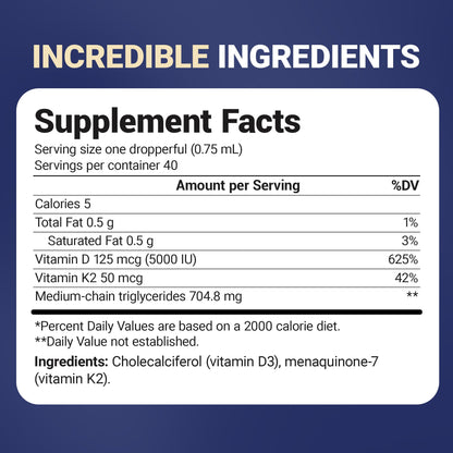 Dr. Berg Maximum Strength Vitamin D3 K2 Liquid Drops with MCT Oil – 5,000 IU Liquid Vitamin D3 with K2 – Supports Strong Bones, Heart, Energy, Immunity, and Overall Vitality* - Unflavored 1 Fl Oz Dr. Berg NutritionalsBuy Supplements Australia
