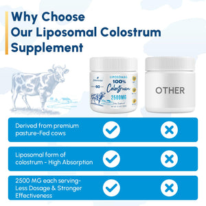 Zdoroviye Liposomal Bovine Colostrum Powder Supplement 2500 mg, Higher Absorption Than Regular Bovine Colostrum (60 Servings) ZdoroviyeBuy Supplements Australia
