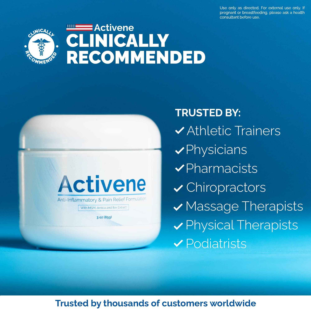 Activene Pain Relief Cream - Anti Inflammatory formulation with Powerful Arnica, Menthol & MSM for Joints, Tendons & Muscles. Chosen by Sufferers of Arthritis, Knee, Shoulder, Neck, Back & Other Pains