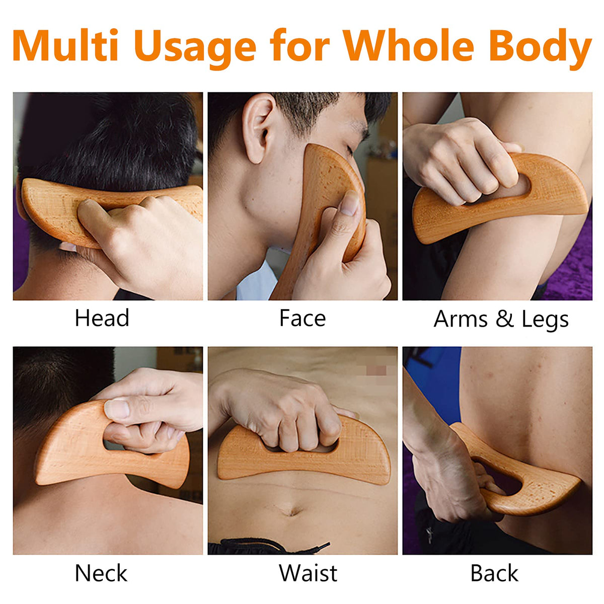 FKYzixeh Lymphatic Drainage Massager, Wooden Gua Sha Tool for Body, Manual Massage Scraper for Anti Cellulite and Relieve Muscle Fatigue, Body Gua Sha Paddle (Style A) FKYzixeh buy supplements Au
