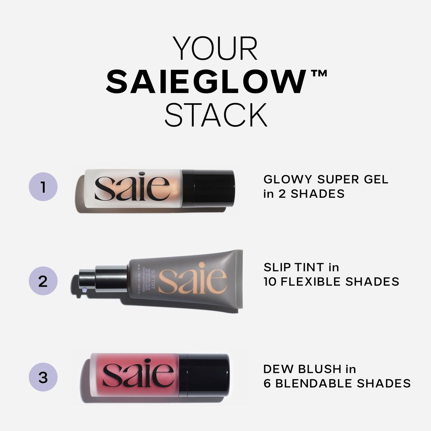 Saie Mini Glowy Super Gel Lightweight llluminator & Makeup Primer - Sunglow (0.5 oz) + Dew Blush - Lightweight Liquid Blush with a Blendable + Buildable Cream Finish - Sweetie (.40 oz) SaieBuy Supplements Australia