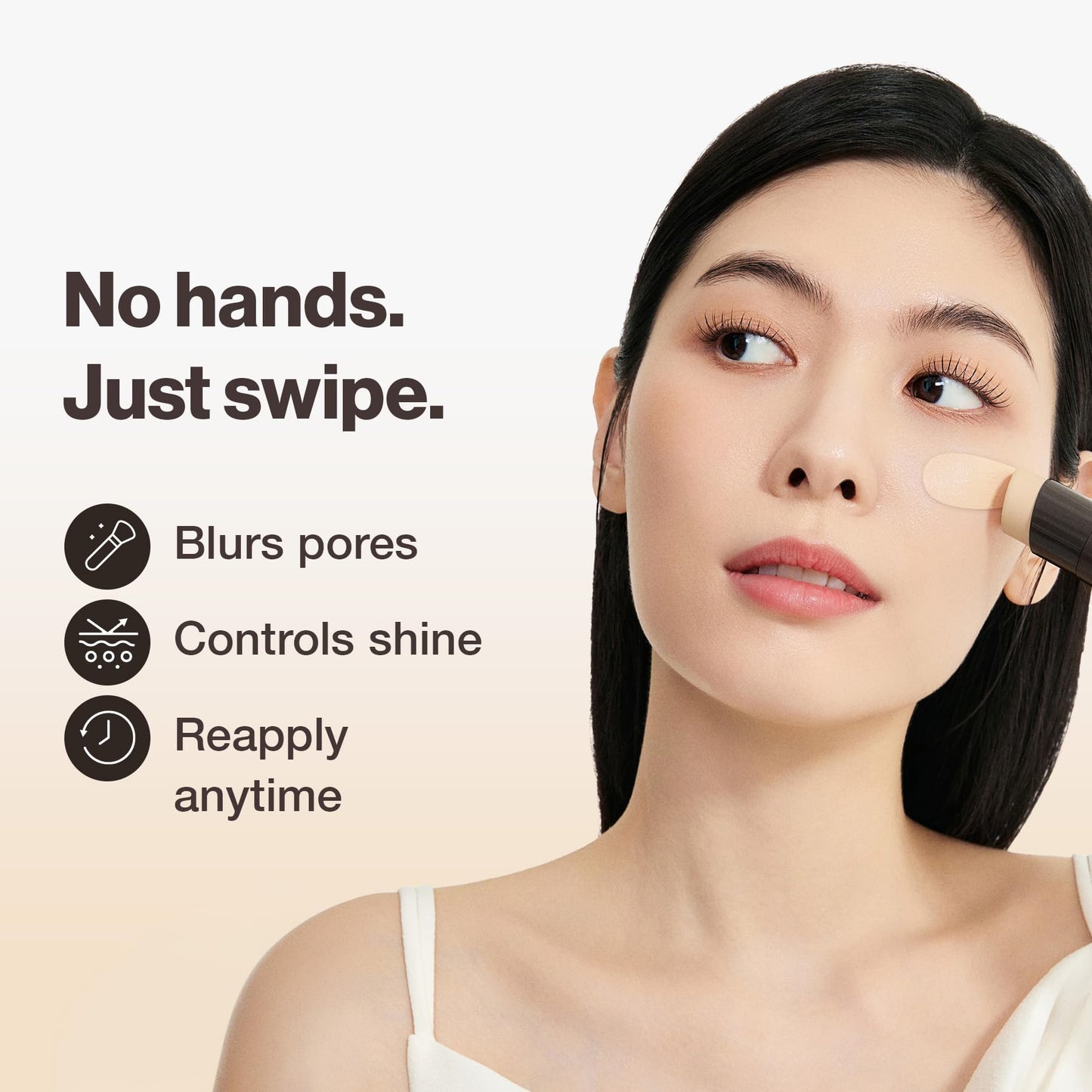 OBgE Natural Foundation Stick High Coverage with Brush #2 Beige, 0.49oz | Seamless Matte Finish, Immediate Pore Blurring, All-Day Shine Control, All-In-One Korean Makeup, Built In Detachable Brush