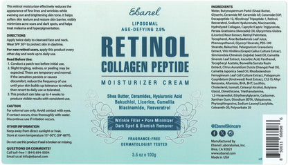 Ebanel Bundle of 10 Pack Bubble Clay Masks, and 2.5% Retinol Moisturizer