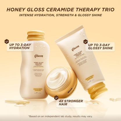 Gisou Honey Gloss Hair Therapy Trio - Mini Shampoo, Hair Mask and Conditioner for smoother, stronger and glossier hair GisouBuy Supplements Australia