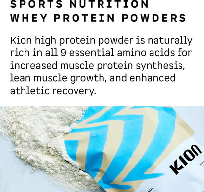 Kion Clean Protein | Grass-Fed & Pasture-Raised Whey Isolate Protein Powder | Smooth Vanilla | 30 Servings