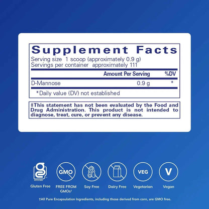 Pure Encapsulations D-Mannose Powder - for Urinary Tract Support - Urinary Tract Support & Bladder Health* - Easy Dissolve Powder - Non-GMO & Vegan - 3.5 oz
