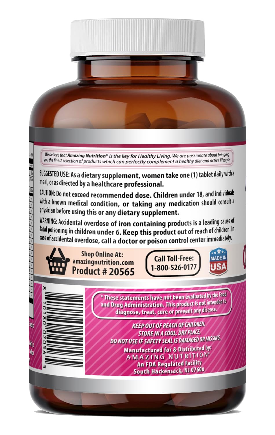 Amazing Formulas Women's One Multivitamin | Food Based | 150 Tablets, 5 Month Supply | Complete Blend of 40 Vitamins, Minerals & Probiotics Supplements | Non-GMO | Gluten-Free | Made in USA Amazing Nutrition buy supplements Au