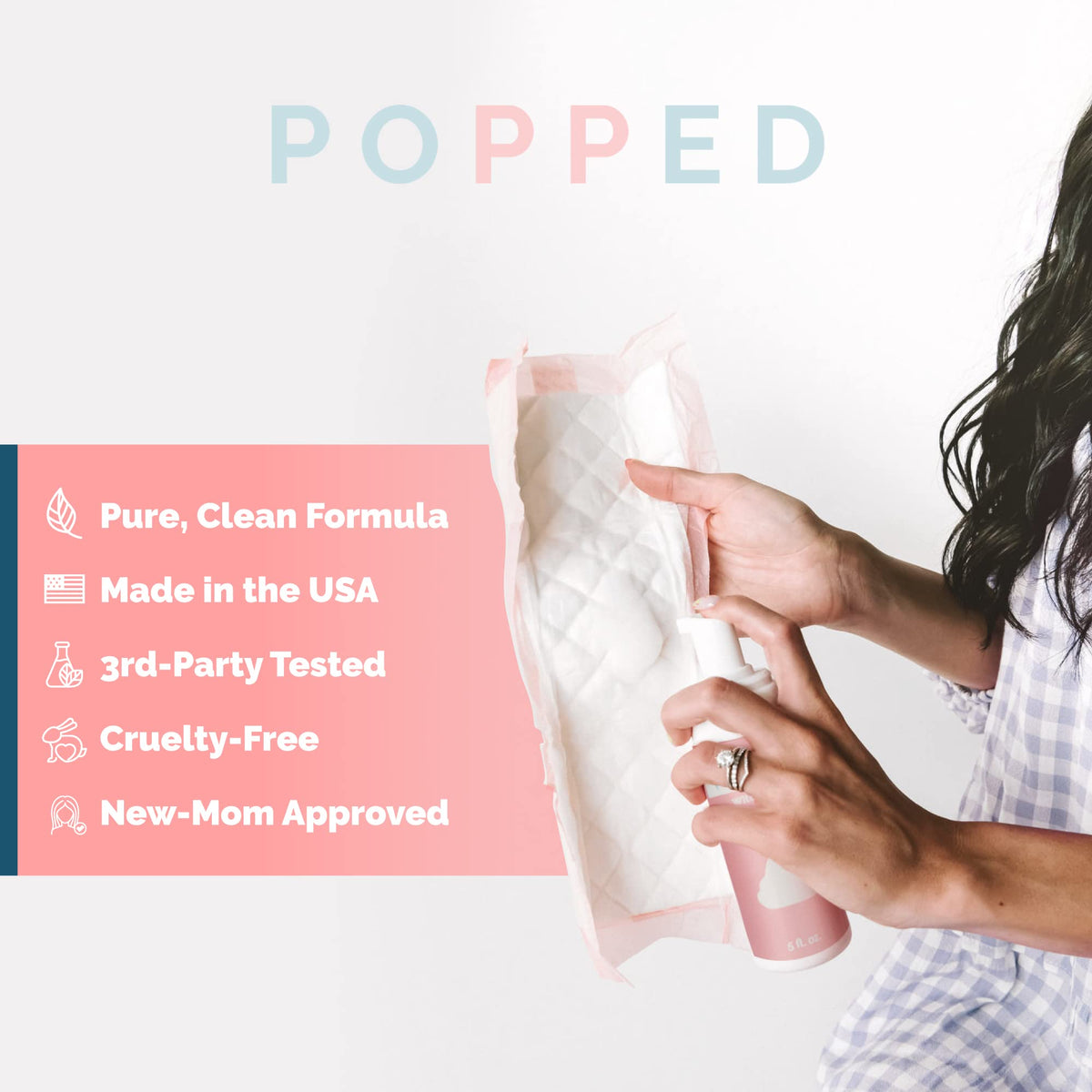 POPPED Witch Hazel Foam with Aloe (5 fl oz) | Perineal Healing Foam for Postpartum Care | Relieves Pain, Hemorrhoids, and Swelling After Birth | Postpartum Essential POPPEDBuy Supplements Australia