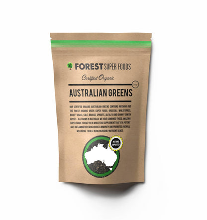 Bag of Forest Super Foods Australian Greens on a white background