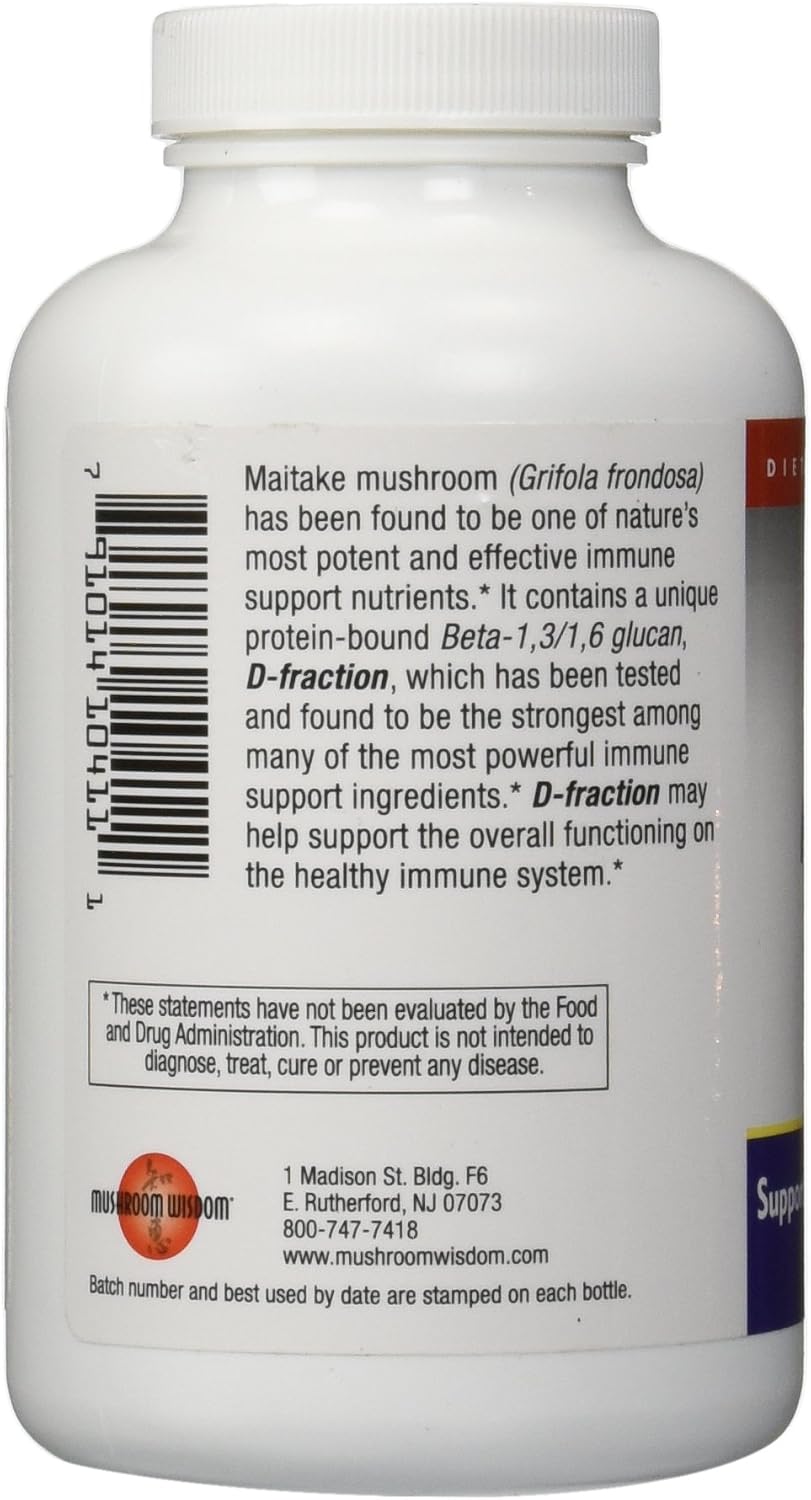 MUSHROOM WISDOM Maitake Mushroom Extract D-Fraction 360 Capsules