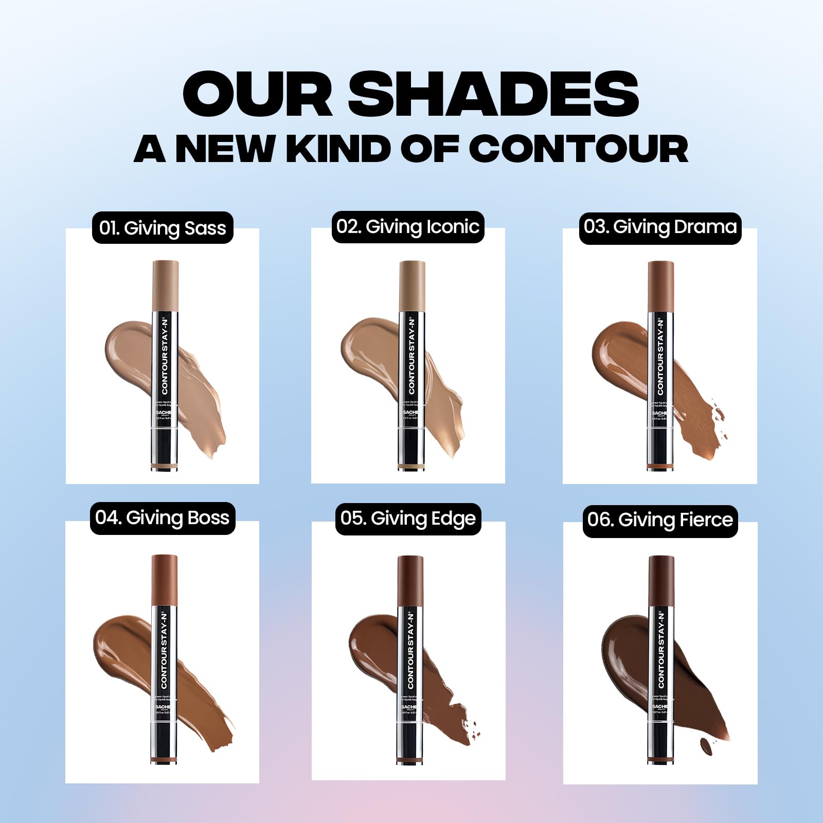 Sacheu Liquid Contour STAY-N Long Wear Cream Contour Makeup — Long Lasting, Blendable, & Lightweight Formula — Vegan & Cruelty-free, Giving Drama SacheuBuy Supplements Australia