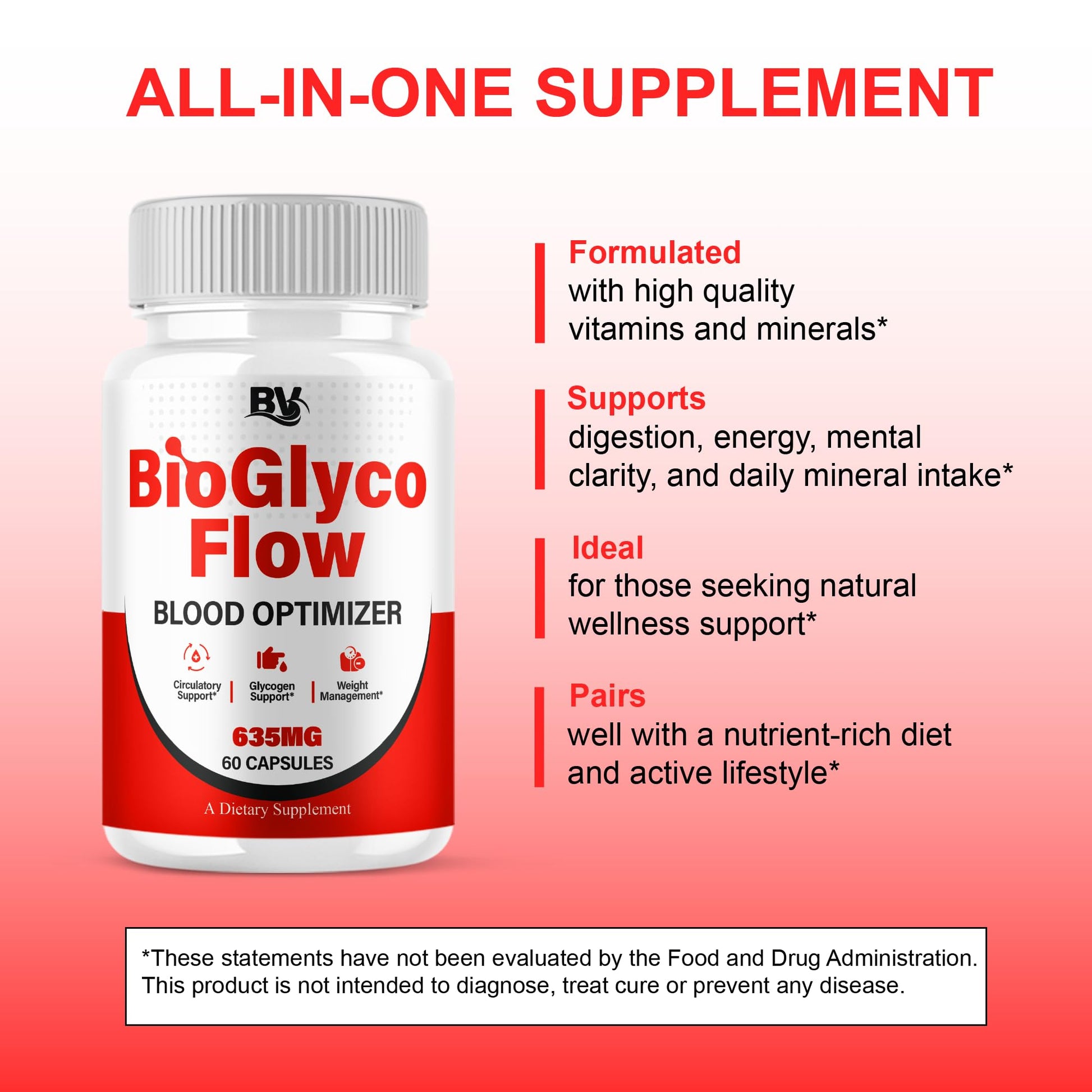 BioGlyco Flow Advanced Daily Multivitamin Health Support and All Natural Wellness Supplement Formula, BioGlyco Flow Premium Health and Wellness Support Formula Supplement (2 Pack - 120 Capsules) BLUE VIBEBuy Supplements Australia