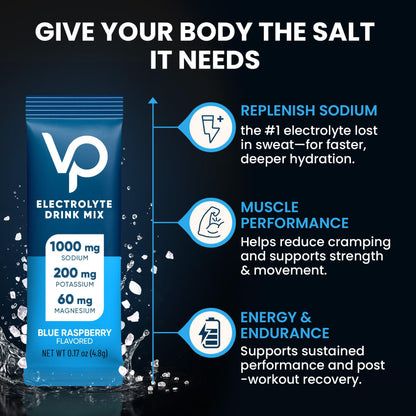Venture Pal High Sodium Sugar Free Electrolytes Powder Packets, 16 Count | Hydration Packets with Sodium, Magnesium & Potassium, Vitamins, Zero Calories, Vegan, Keto & Paleo Friendly